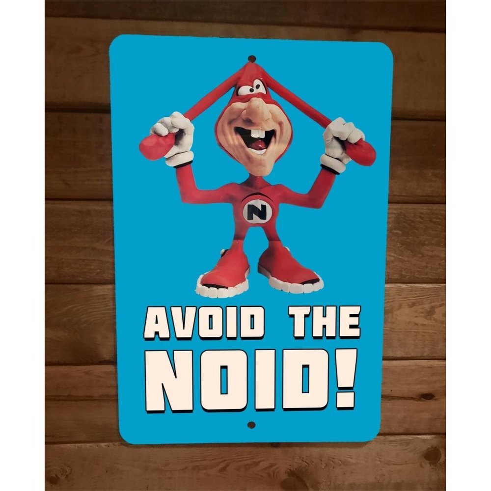 Avoid the Noid 8x12 Metal Wall Sign Retro 80s Dominos Pizza